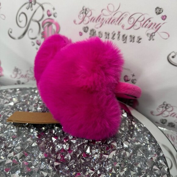 Steve Madden heart ear muffs Pink Furry Earmuffs toque warmer headband outdoor main image 12